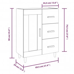 Acquista Credenza 69,5x34x90 cm in Legno Multistrato Bianco Lucido con riferimento GHV-812237 della ditta GARDENHOME