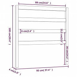 Acquista Testiera per Letto Bianca 95x4x100 cm in Legno Massello di Pino con riferimento GHV-822233 della ditta GARDENHOME