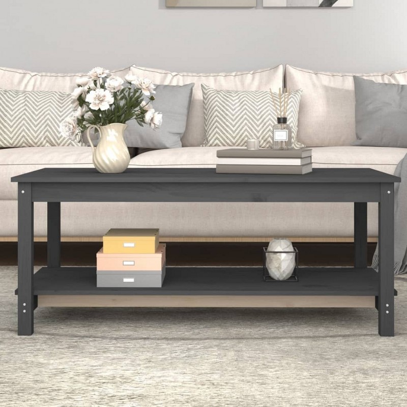 Acquista Tavolino da Salotto Grigio 110x55x45 cm Legno Massello di Pino con riferimento GHV-822274 della ditta GARDENHOME