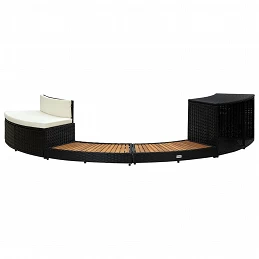 Acquista Bordo Spa Nero in Polyrattan e Legno d'Acacia con riferimento GHV-310092 della ditta GARDENHOME