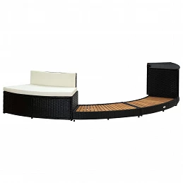 Acquista Bordo Spa Nero in Polyrattan e Legno d'Acacia con riferimento GHV-310092 della ditta GARDENHOME