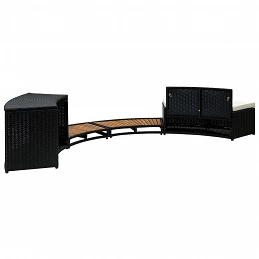 Acquista Bordo Spa Nero in Polyrattan e Legno d'Acacia con riferimento GHV-310092 della ditta GARDENHOME