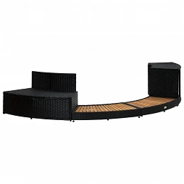 Acquista Bordo Spa Nero in Polyrattan e Legno d'Acacia con riferimento GHV-310092 della ditta GARDENHOME