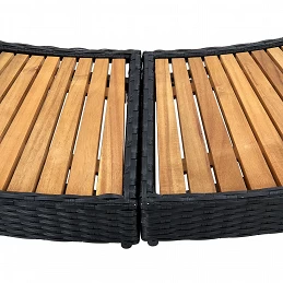 Acquista Bordo Spa Nero in Polyrattan e Legno d'Acacia con riferimento GHV-310092 della ditta GARDENHOME