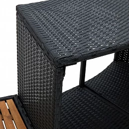 Acquista Bordo Spa Nero in Polyrattan e Legno d'Acacia con riferimento GHV-310092 della ditta GARDENHOME
