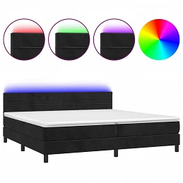 Acquista Letto a Molle con Materasso e LED Nero 200x200 cm in Velluto con riferimento GHV-3134485 della ditta GARDENHOME