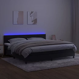Acquista Letto a Molle con Materasso e LED Nero 200x200 cm in Velluto con riferimento GHV-3134485 della ditta GARDENHOME