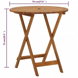 Acquista Tavolo da Giardino Pieghevole 70 cm in Massello di Acacia con riferimento GHV-313596 della ditta GARDENHOME