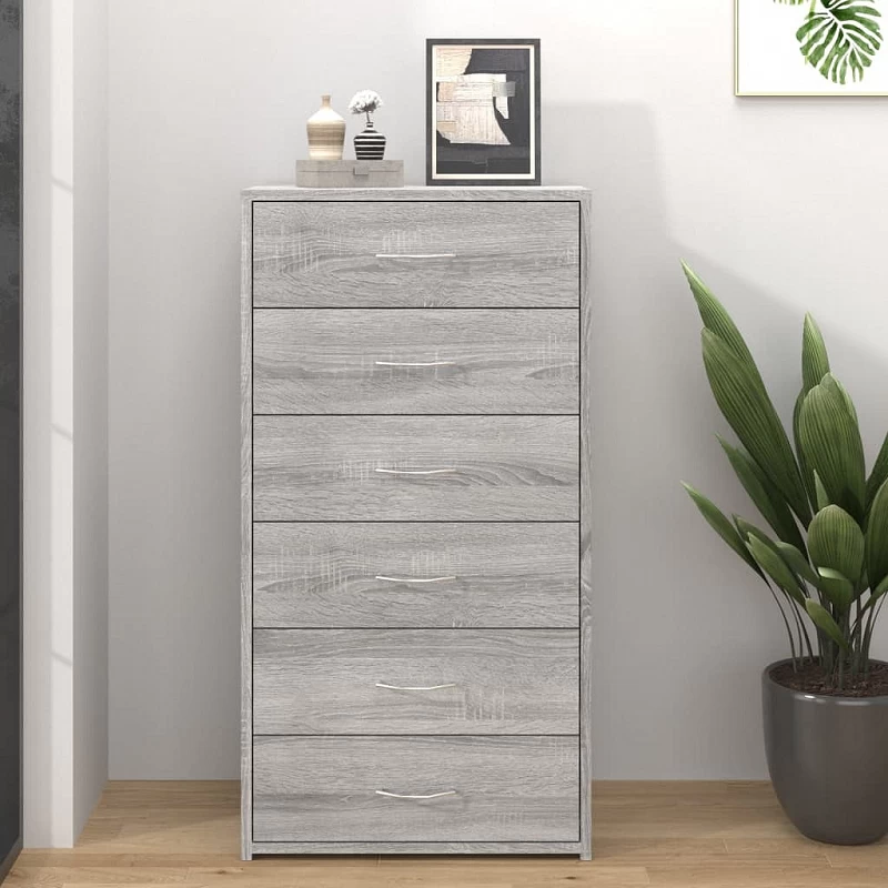 Acquista Credenza 6 Cassetti Grigio Sonoma 50x34x96 cm Legno Multistrato con riferimento GHV-815364 della ditta GARDENHOME