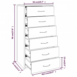 Acquista Credenza 6 Cassetti Grigio Sonoma 50x34x96 cm Legno Multistrato con riferimento GHV-815364 della ditta GARDENHOME