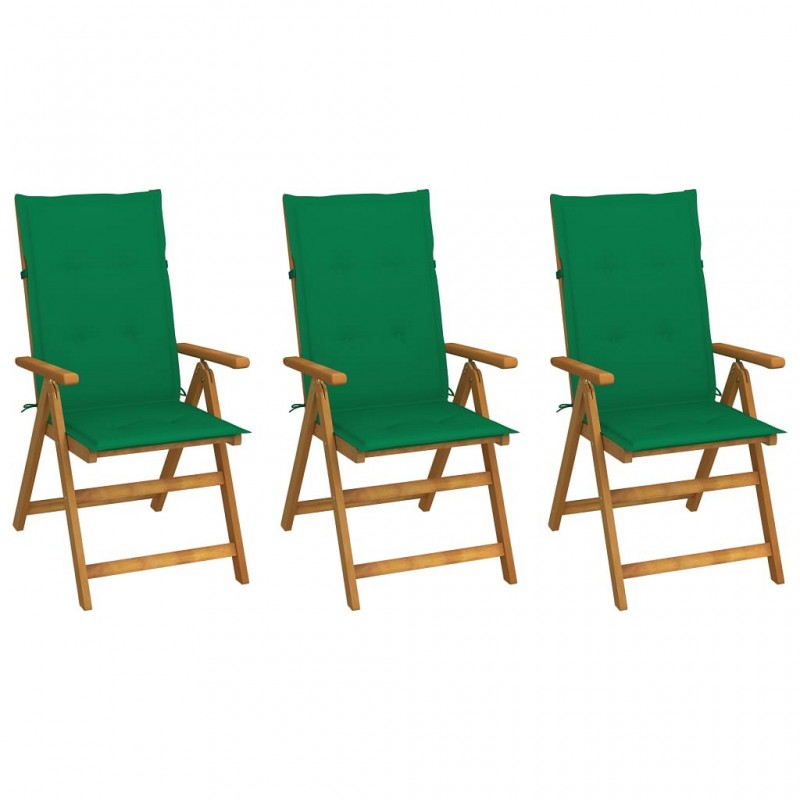 Acquista Sedie da Giardino Pieghevoli 3 pz con Cuscini Acacia Massello con riferimento GHV-3064094 della ditta GARDENHOME