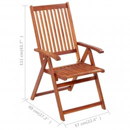 Acquista Sedie da Giardino Pieghevoli 3 pz con Cuscini Acacia Massello con riferimento GHV-3064094 della ditta GARDENHOME