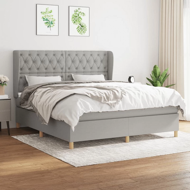 Acquista Giroletto a Molle con Materasso Grigio Chiaro160x200 cm Tessuto con riferimento GHV-3128773 della ditta GARDENHOME