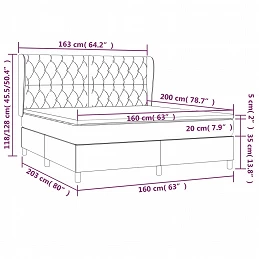 Acquista Giroletto a Molle con Materasso Grigio Chiaro160x200 cm Tessuto con riferimento GHV-3128773 della ditta GARDENHOME