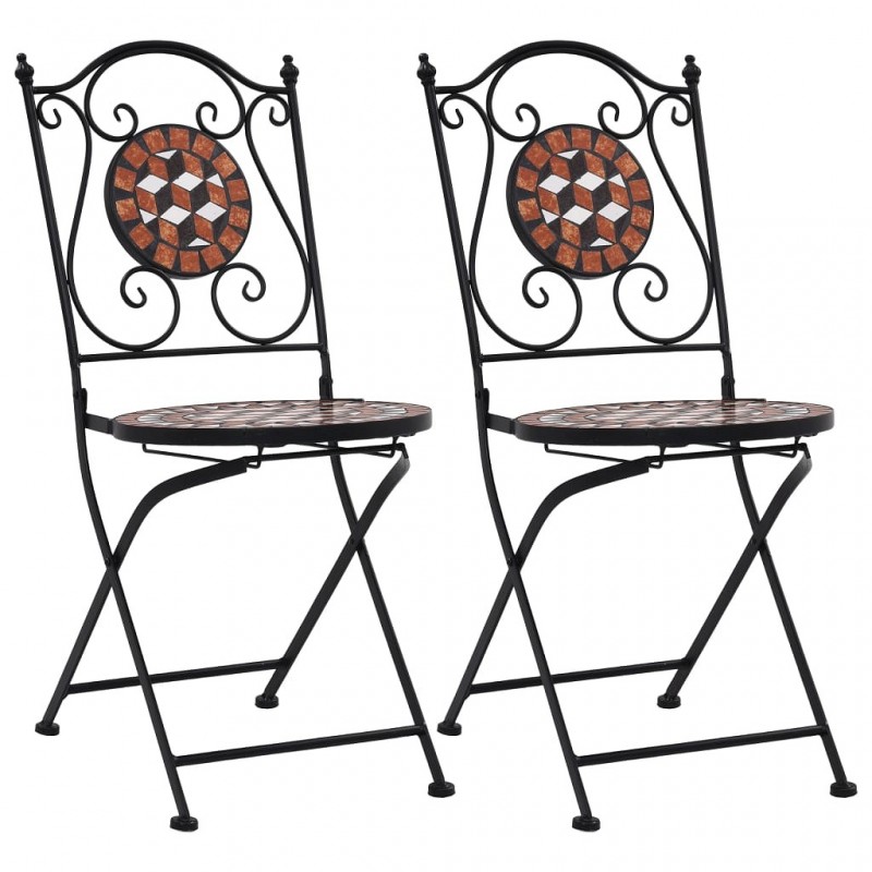 Acquista Sedie da Bistrò con Mosaico 2 pz Marroni in Ceramica con riferimento GHV-46714 della ditta GARDENHOME