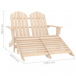 Acquista Sedia 2 Posti Adirondack con Ottomana in Abete Massello con riferimento GHV-315912 della ditta GARDENHOME