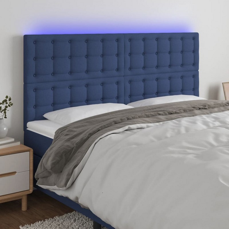 Acquista Testiera a LED blu 200x5x118/128cm in Tessuto con riferimento GHV-3122886 della ditta GARDENHOME