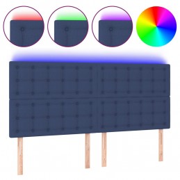 Acquista Testiera a LED blu 200x5x118/128cm in Tessuto con riferimento GHV-3122886 della ditta GARDENHOME