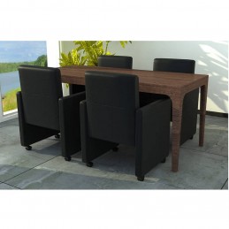 Acquista Sedie da Pranzo 4 pz Nere in Similpelle con riferimento GHV-160183 della ditta GARDENHOME