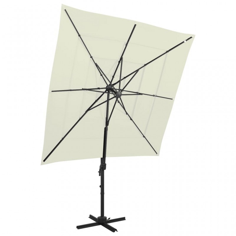 Acquista Ombrellone a 4 Livelli con Palo in Alluminio Sabbia 250x250 cm con riferimento GHV-313820 della ditta GARDENHOME