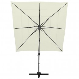 Acquista Ombrellone a 4 Livelli con Palo in Alluminio Sabbia 250x250 cm con riferimento GHV-313820 della ditta GARDENHOME