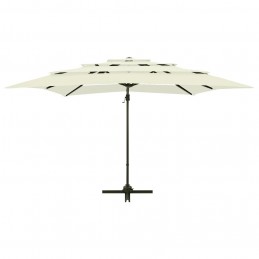 Acquista Ombrellone a 4 Livelli con Palo in Alluminio Sabbia 250x250 cm con riferimento GHV-313820 della ditta GARDENHOME