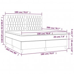 Acquista Letto a Molle con Materasso e LED Grigio Scuro 180x200 cm con riferimento GHV-3136318 della ditta GARDENHOME