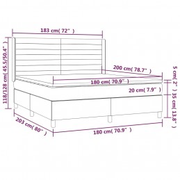 Acquista Letto a Molle con Materasso e LED Grigio Scuro 180x200 cm con riferimento GHV-3139638 della ditta GARDENHOME