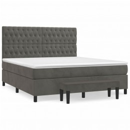 Acquista Giroletto a Molle con Materasso Grigio Scuro 180x200 cm Velluto con riferimento GHV-3138038 della ditta GARDENHOME
