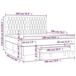 Acquista Giroletto a Molle con Materasso Grigio Scuro 180x200 cm Velluto con riferimento GHV-3138038 della ditta GARDENHOME