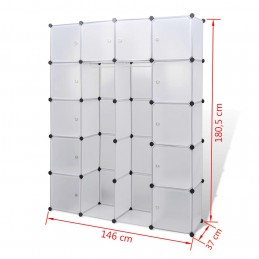 Acquista Armadietto Modulare con 14 Scomparti Bianco 37x146x180,5 cm con riferimento GHV-240500 della ditta GARDENHOME