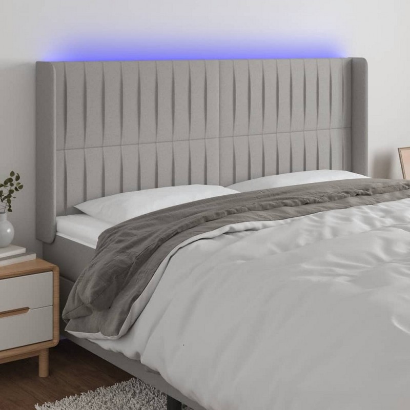 Acquista Testiera a LED Grigio Chiaro 203x16x118/128 cm in Tessuto con riferimento GHV-3124308 della ditta GARDENHOME