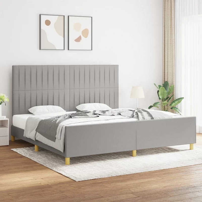 Acquista Giroletto con Testiera Grigio Chiaro 200x200 cm in Tessuto con riferimento GHV-3125243 della ditta GARDENHOME