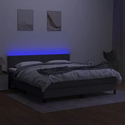 Acquista Letto a Molle Materasso e LED Grigio Scuro 180x200cm in Tessuto con riferimento GHV-3133094 della ditta GARDENHOME