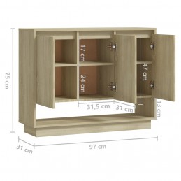 Acquista Credenza Rovere Sonoma 97x31x75 cm in Truciolato con riferimento GHV-809533 della ditta GARDENHOME
