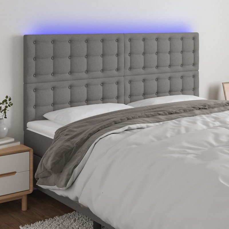 Acquista Testiera a LED GrigioScuro 160x5x118/128cm inTessuto con riferimento GHV-3122865 della ditta GARDENHOME