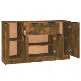 Acquista Credenze 3 pz Rovere Fumo in Legno Multistrato con riferimento GHV-3115833 della ditta GARDENHOME