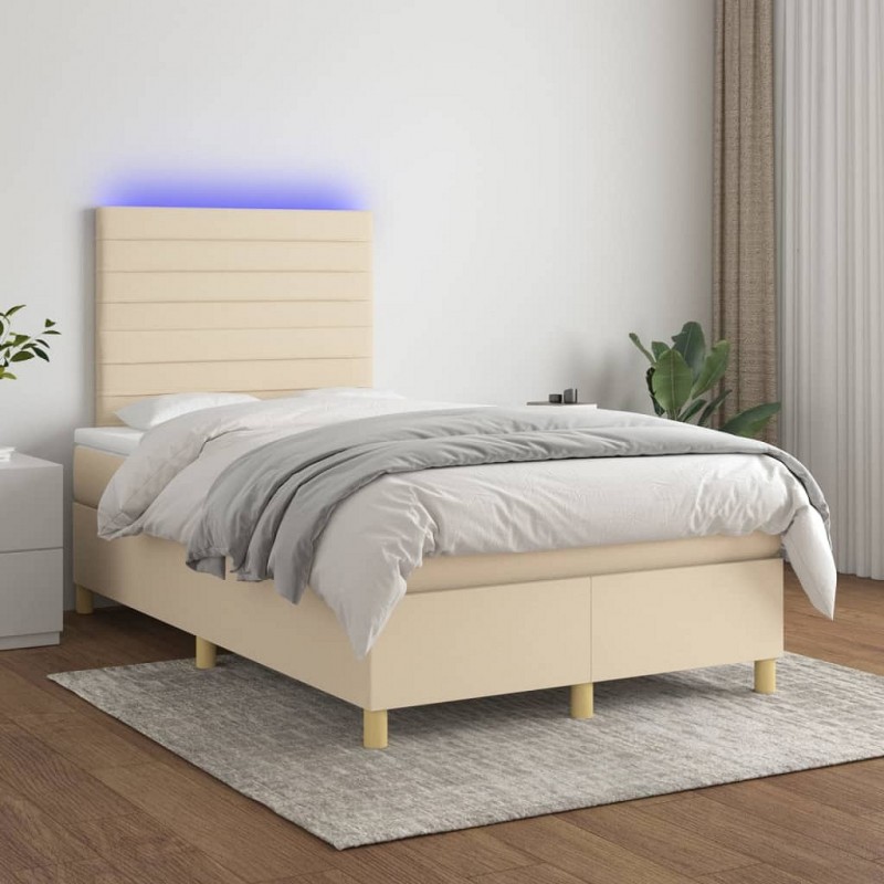 Acquista Letto a Molle con Materasso e LED Crema 120x200cm in Tessuto con riferimento GHV-3135506 della ditta GARDENHOME