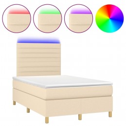 Acquista Letto a Molle con Materasso e LED Crema 120x200cm in Tessuto con riferimento GHV-3135506 della ditta GARDENHOME