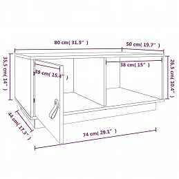 Acquista Tavolino da Salotto Grigio 80x50x35,5 cm Legno Massello di Pino con riferimento GHV-818262 della ditta GARDENHOME