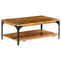 Acquista Tavolino da Caffè con Mensola 100x60x35 cm Massello di Recupero con riferimento GHV-247324 della ditta GARDENHOME