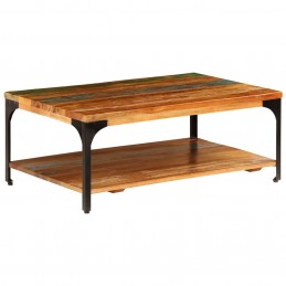 Acquista Tavolino da Caffè con Mensola 100x60x35 cm Massello di Recupero con riferimento GHV-247324 della ditta GARDENHOME
