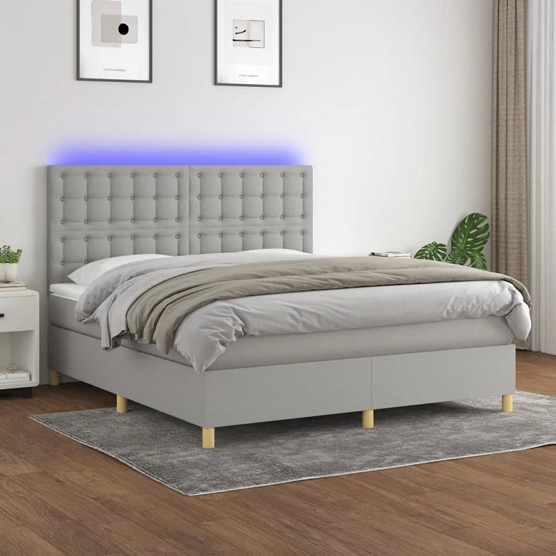 Acquista Letto a Molle Materasso e LED Grigio Chiaro 180x200 cm Tessuto con riferimento GHV-3135773 della ditta GARDENHOME