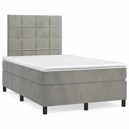 Acquista Giroletto a Molle con Materasso Grigio Chiaro 120x200cm Velluto con riferimento GHV-3143013 della ditta GARDENHOME