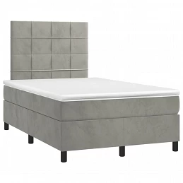 Acquista Giroletto a Molle con Materasso Grigio Chiaro 120x200cm Velluto con riferimento GHV-3143013 della ditta GARDENHOME