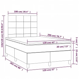 Acquista Giroletto a Molle con Materasso Grigio Chiaro 120x200cm Velluto con riferimento GHV-3143013 della ditta GARDENHOME