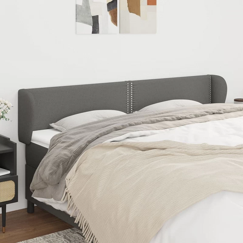 Acquista Testiera ad Orecchio Grigio Scuro 203x23x78/88 cm in Tessuto con riferimento GHV-3117027 della ditta GARDENHOME