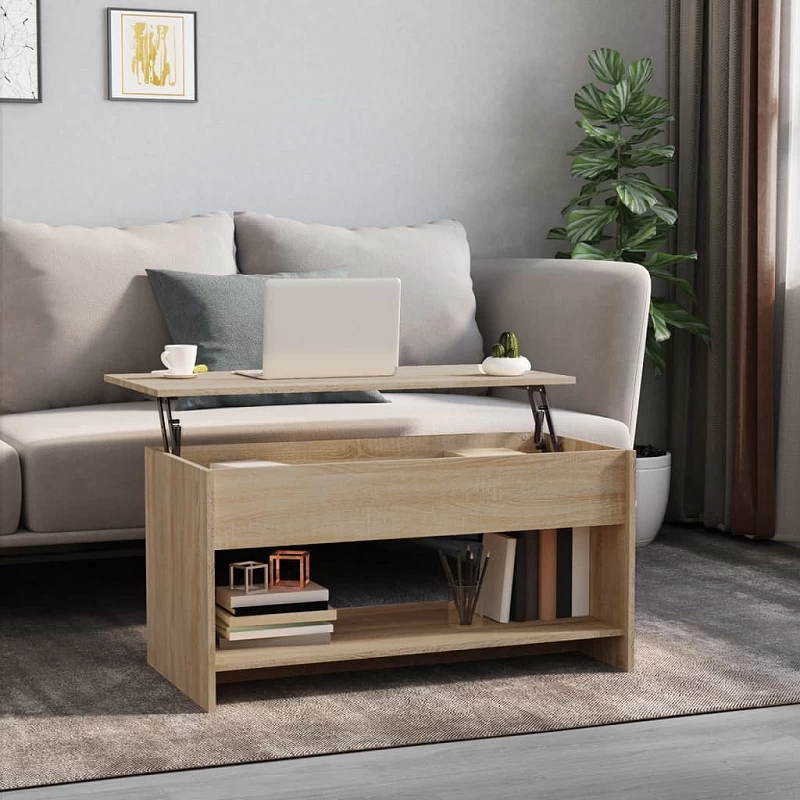 Acquista Tavolino Salotto Rovere Sonoma 102x50x52,5 cm Legno Multistrato con riferimento GHV-809650 della ditta GARDENHOME