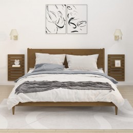 Acquista Mensole da Letto a Parete 2 pz Miele Legno Massello di Pino con riferimento GHV-824771 della ditta GARDENHOME