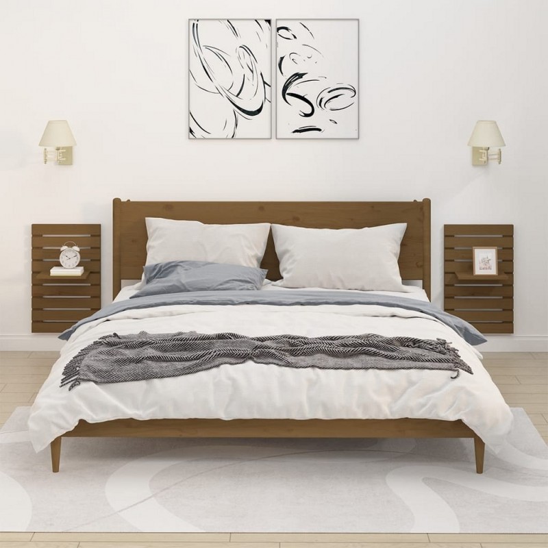 Acquista Mensole da Letto a Parete 2 pz Miele Legno Massello di Pino con riferimento GHV-824771 della ditta GARDENHOME